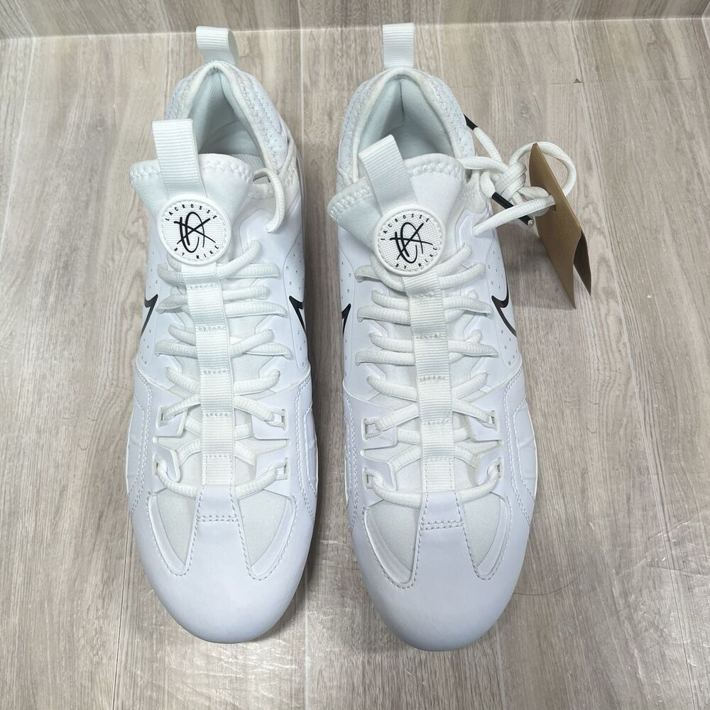 Nike Huarache 9 Varsity Lacrosse LAX Cleats White Black FD0090-101 Mens Size 9.5 - Picture 4 of 7